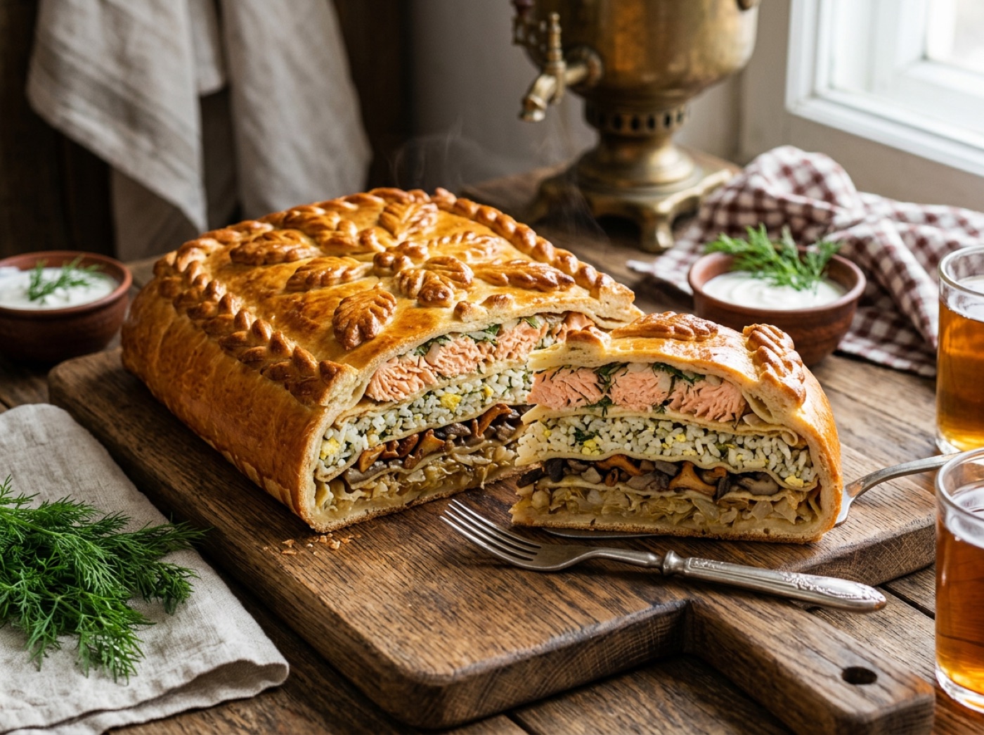 Кулебяка на четыре угла
