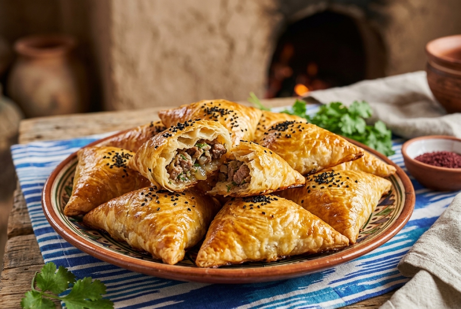 Тандырная самса с бараниной и курдючным жиром