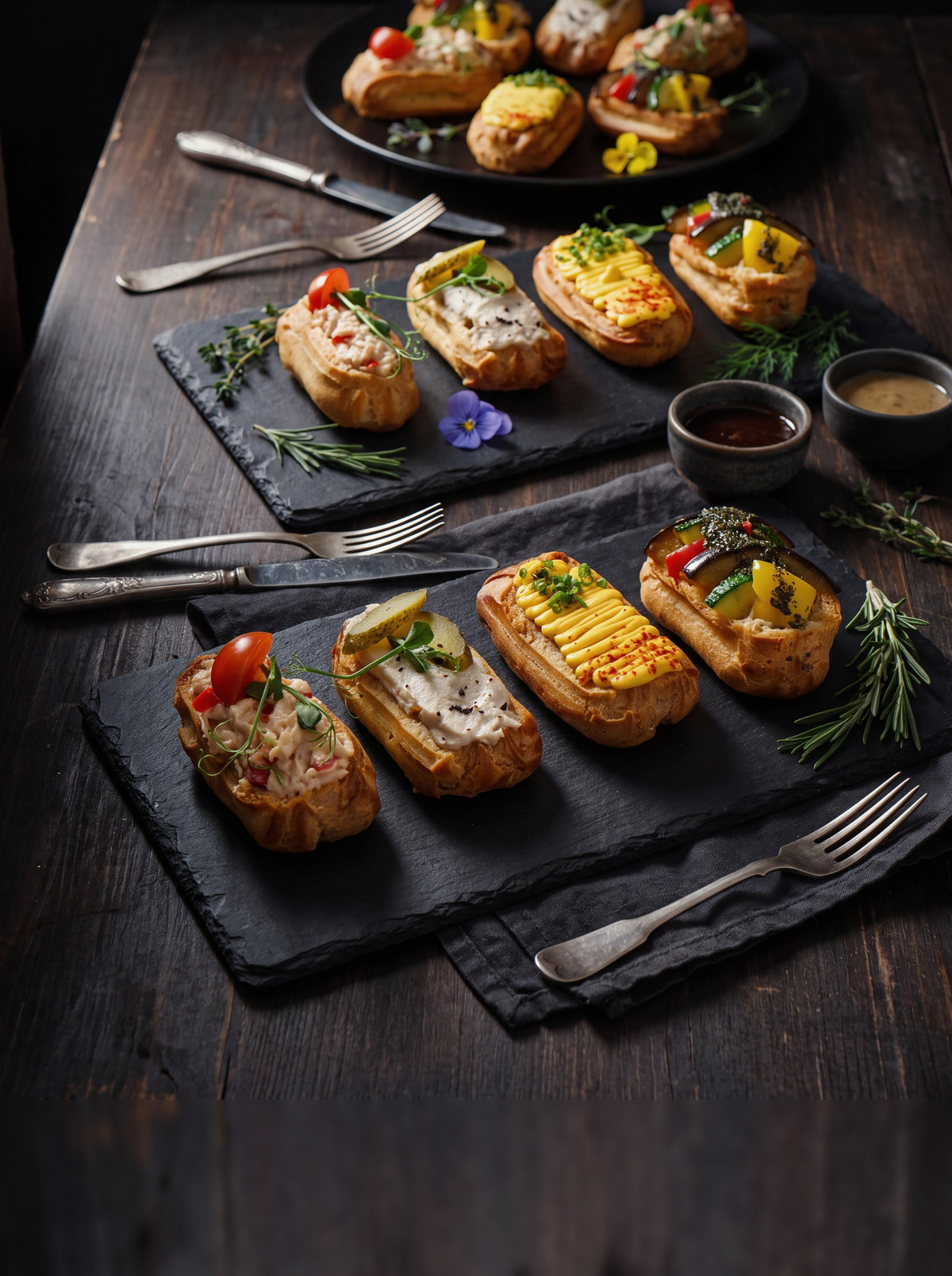 Мясное ассорти мини-эклеров 